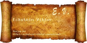 Eckstein Viktor névjegykártya